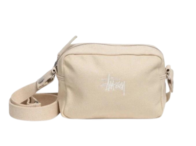 STUSSY CANVAS SIDE POUCH  NATURAL