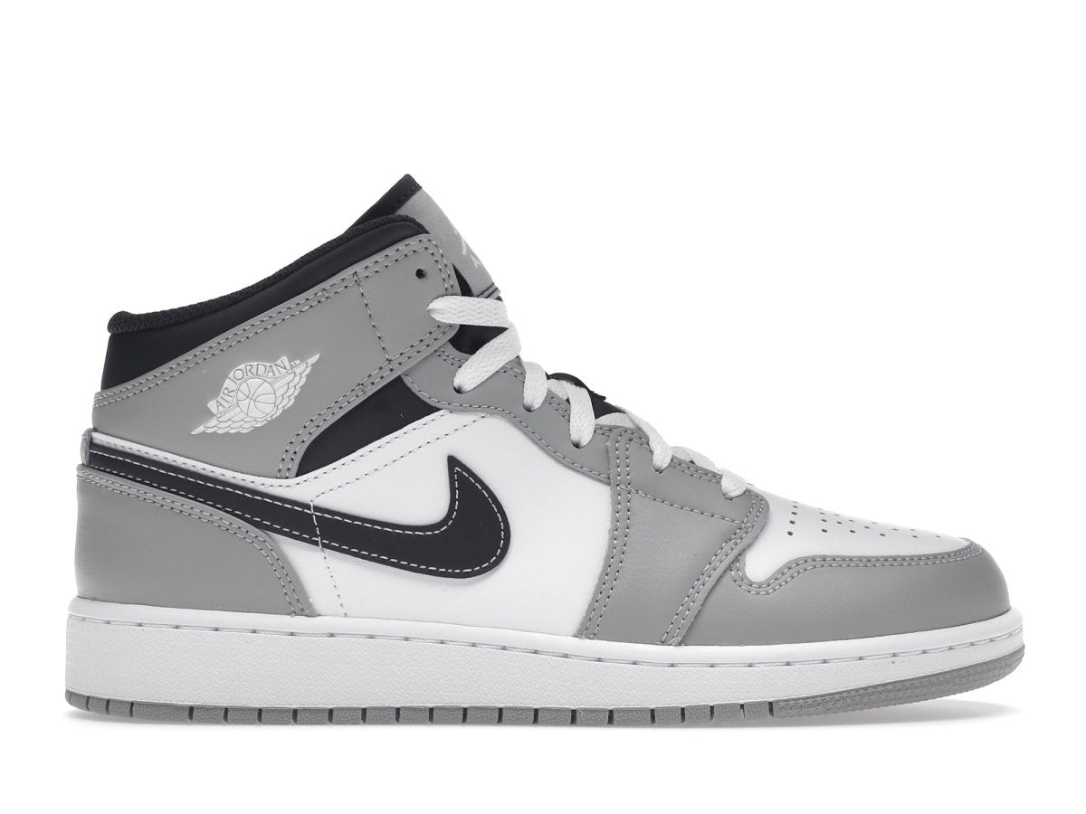 Air Jordan 1 Mid Light Smoke Grey Anthracite GS - SNEAKZ HEAVEN