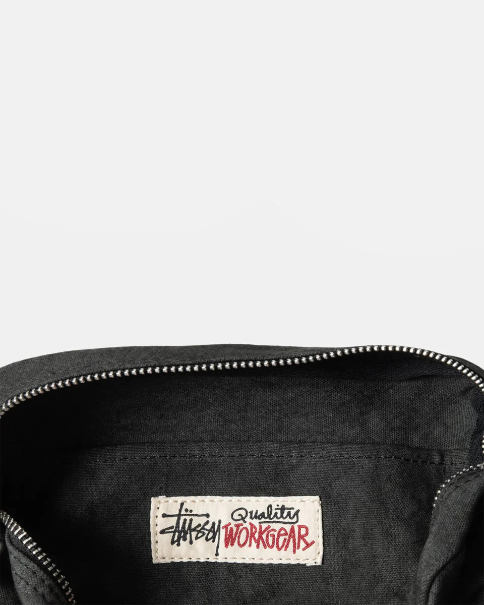 Stussy Canvas Side Pouch Washed Black - SNEAKZ HEAVEN